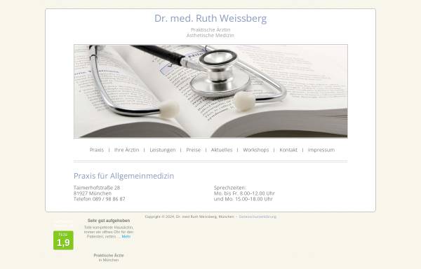 Vorschau von www.drweissberg.de, Dr. med. Ruth Weissberg