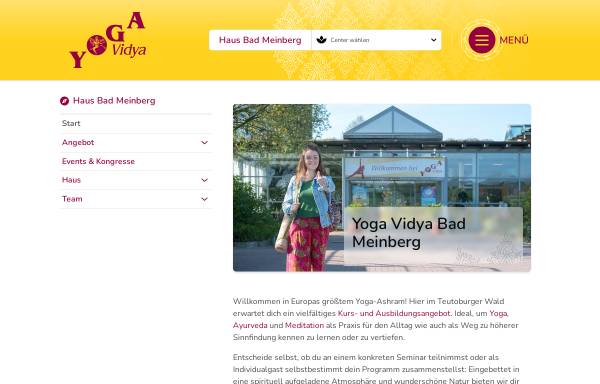 Vorschau von www.badmeinberg.yoga-vidya.de, Haus Yoga Vidya