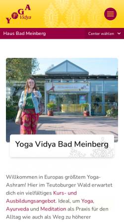Vorschau der mobilen Webseite www.badmeinberg.yoga-vidya.de, Haus Yoga Vidya