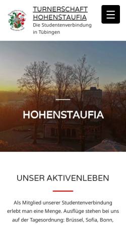 Vorschau der mobilen Webseite www.hohenstaufia.de, Hohenstaufia zu Tübingen