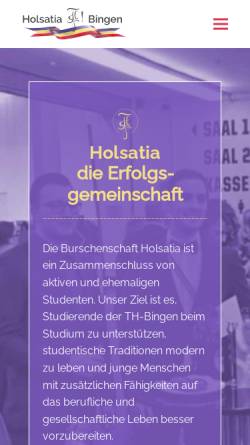 Vorschau der mobilen Webseite www.holsatia-bingen.de, Holsatia zu Bingen am Rhein