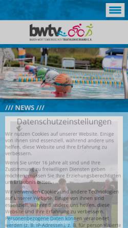 Vorschau der mobilen Webseite baden-wuerttembergischer-triathlonverband.de, Baden-Württembergischer Triathlonverband e.V.