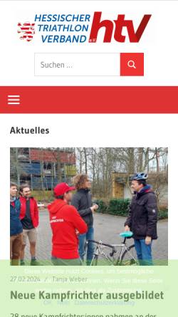 Vorschau der mobilen Webseite hessischer-triathlon-verband.de, Hessischer Triathlon Verband