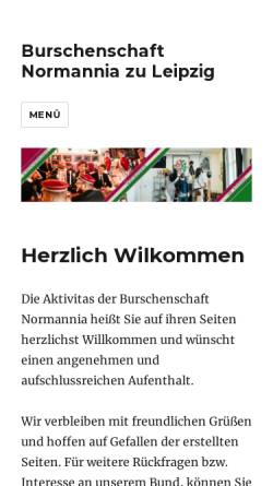 Vorschau der mobilen Webseite www.normannia-zu-leipzig.de, Normannia zu Leipzig