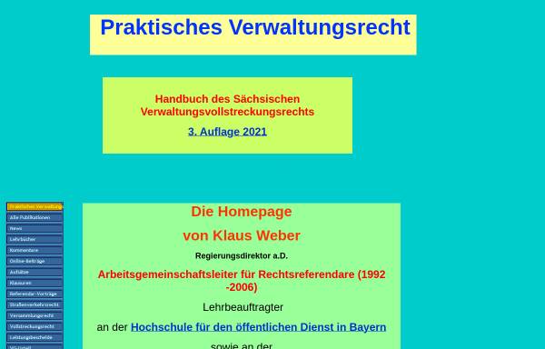Vorschau von www.hansklausweber.de, Praktisches Verwaltungsrecht