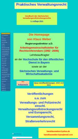 Vorschau der mobilen Webseite www.hansklausweber.de, Praktisches Verwaltungsrecht