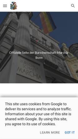 Vorschau der mobilen Webseite www.marchia-bonn.de, Marchia zu Bonn
