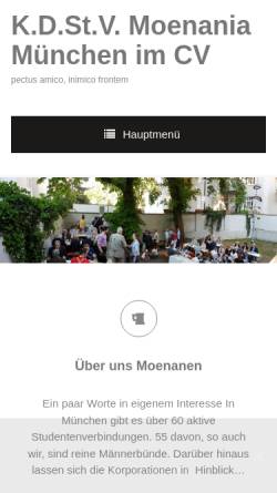 Vorschau der mobilen Webseite moenania-muenchen.de, Moenania zu München