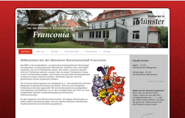 Vorschau von www.franconia-muenster.de, Münsterer Burschenschaft Franconia