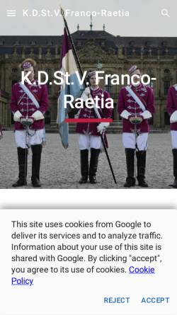Vorschau der mobilen Webseite www.franco-raetia.de, Franco-Raetia zu Würzburg