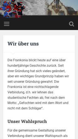 Vorschau der mobilen Webseite frankenhaus.de, Frankonia zu Marburg