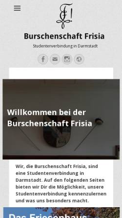 Vorschau der mobilen Webseite www.burschenschaft-frisia.de, Frisia zu Darmstadt