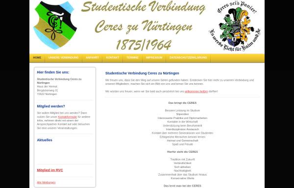 Vorschau von www.studentenverbindung-ceres.de, Ceres zu Nürtingen