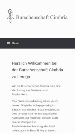 Vorschau der mobilen Webseite b-cimbria.de, Cimbria Lemgo