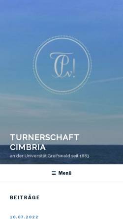 Vorschau der mobilen Webseite www.turnerschaft-cimbria.de, Cimbria zu Greifswald