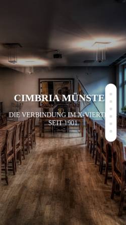 Vorschau der mobilen Webseite www.cimbria.net, Cimbria zu Münster