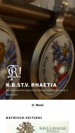 Vorschau der mobilen Webseite rhaetia.de, Rhaetia zu München