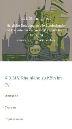 Vorschau der mobilen Webseite www.studentenverbindung-rheinland.de, Rheinland zu Köln