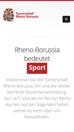 Vorschau der mobilen Webseite www.rheno-borussia.rwth-aachen.de, Rheno-Borussia zu Aachen