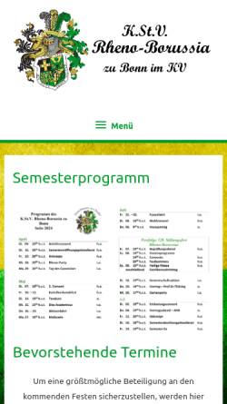 Vorschau der mobilen Webseite rheno-borussia.de, Rheno-Borussia zu Bonn