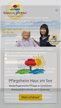 Vorschau der mobilen Webseite senpart.de, Pflegeheim Haus am See