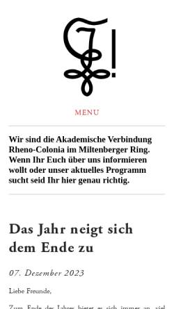 Vorschau der mobilen Webseite www.rheno-colonia.de, Rheno-Colonia Köln