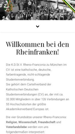 Vorschau der mobilen Webseite www.rheno-franconia.de, Rheno-Franconia zu München