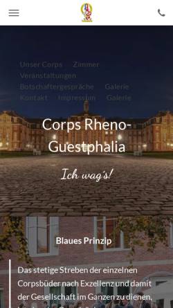 Vorschau der mobilen Webseite www.rheno-guestphalia.de, Rheno-Guestphalia zu Münster