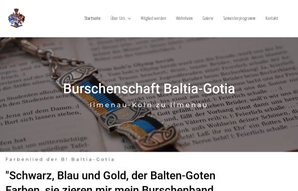 Vorschau von www.baltiagotia.de, Baltia-Gotia Ilmenau-Köln zu Ilmenau
