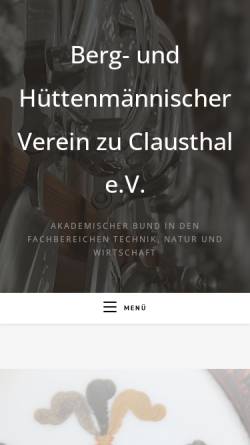 Vorschau der mobilen Webseite www.buh-clausthal.de, Berg- und Hüttenmännischer Verein zu Clausthal