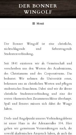 Vorschau der mobilen Webseite www.bonner-wingolf.de, Bonner Wingolf