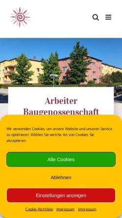 Vorschau der mobilen Webseite abg-paradies.de, Arbeiter-Baugenossenschaft Paradies eG