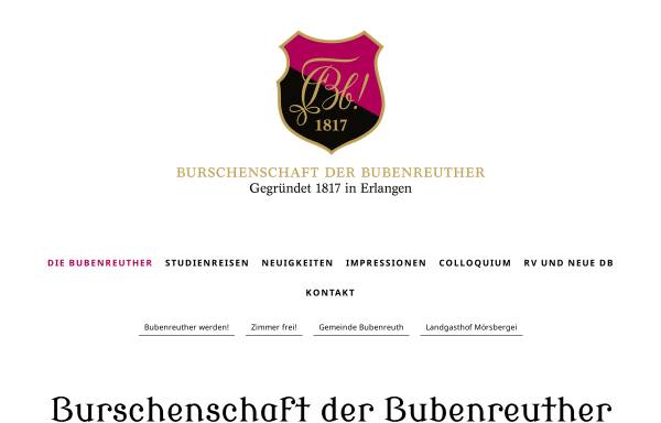 Vorschau von www.bubenruthia1817.de, Bubenreuther zu Erlangen