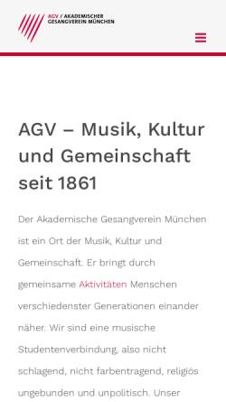 Vorschau der mobilen Webseite www.agv-muenchen.de, AGV zu München