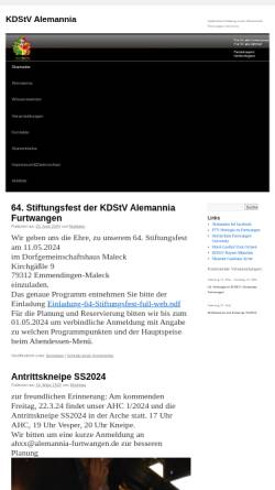 Vorschau der mobilen Webseite www.alemannia-furtwangen.de, Alemannia zu Furtwangen
