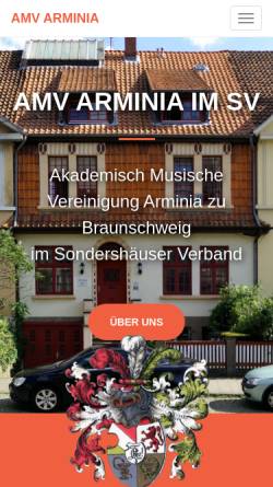 Vorschau der mobilen Webseite www.amv-arminia.de, Arminia zu Braunschweig