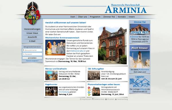 Vorschau von www.hb-arminia.de, Arminia zu Hannover