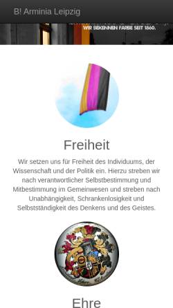 Vorschau der mobilen Webseite www.arminia-leipzig.de, Arminia zu Leipzig