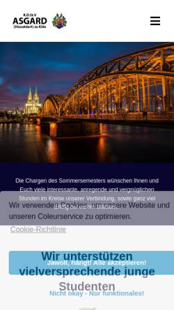 Vorschau der mobilen Webseite www.asgarden.de, Asgard zu Köln