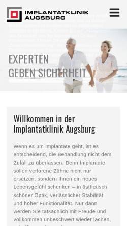 Vorschau der mobilen Webseite www.implantat-klinik.com, Implantat-Klinik Augsburg GmbH & Co.KG