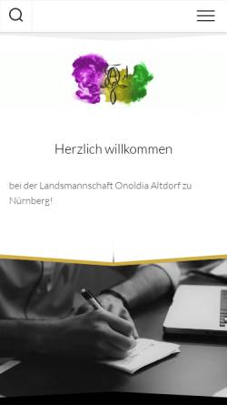 Vorschau der mobilen Webseite onoldia.de, Onoldia zu Nürnberg