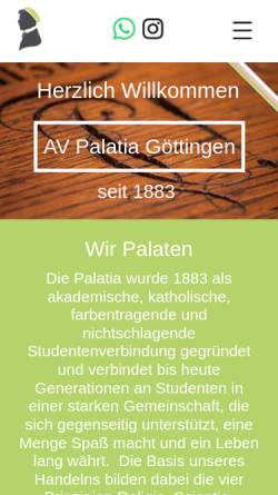 Vorschau der mobilen Webseite www.palatia-goettingen.de, Palatia zu Göttingen