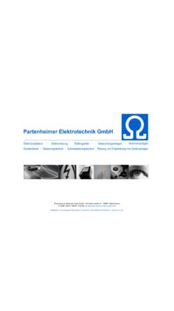 Vorschau der mobilen Webseite www.partenheimer-elektrotechnik.de, Partenheimer Elektrotechnik GmbH