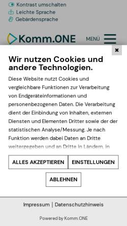 Vorschau der mobilen Webseite www.kivbf.de, Kommunale Informationsverarbeitung Baden-Franken