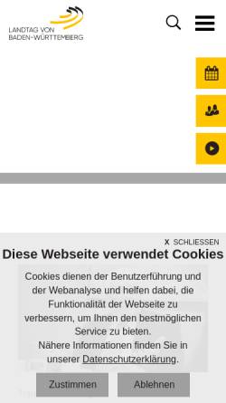 Vorschau der mobilen Webseite www.landtag-bw.de, Landtag von Baden-Württemberg
