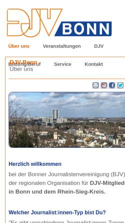Vorschau der mobilen Webseite www.djv-bonn.de, DJV Bonner Journalistenvereinigung