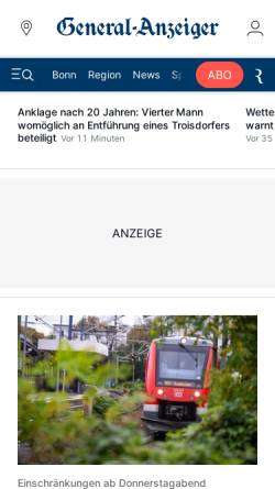 Vorschau der mobilen Webseite www.general-anzeiger-bonn.de, General-Anzeiger Bonn