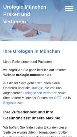 Vorschau der mobilen Webseite www.urologie-muenchen.de, Drs. Djamali, Leonhard, Staudte