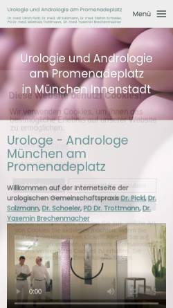 Vorschau der mobilen Webseite www.urologe-androloge.de, Dr. Ulrich Pickl und Dr. Ulf Salzmann