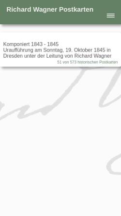 Vorschau der mobilen Webseite www.richard-wagner-postkarten.de, Richard Wagner Postkarten-Galerie